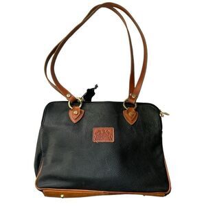 Black and Brown Leather Tote Bag